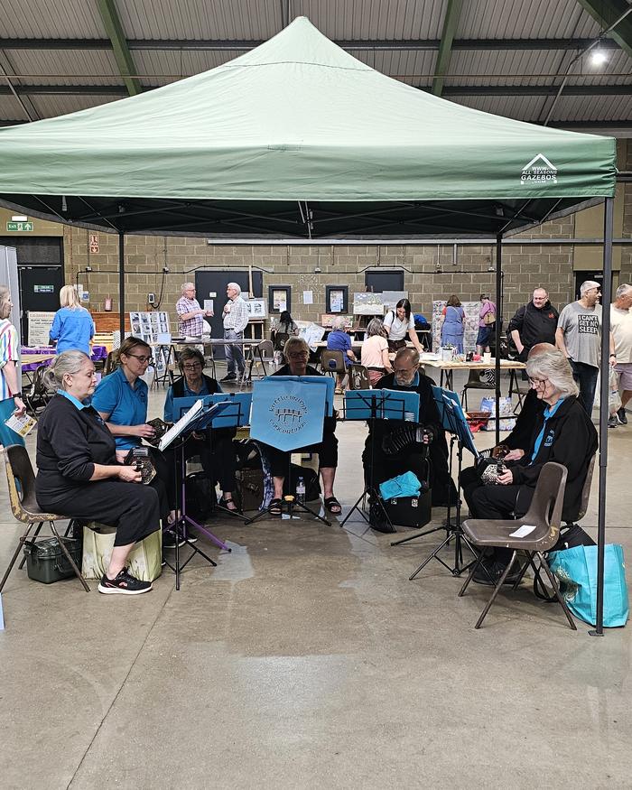 Kettle Bridge Concertinas playing at the Art Zone